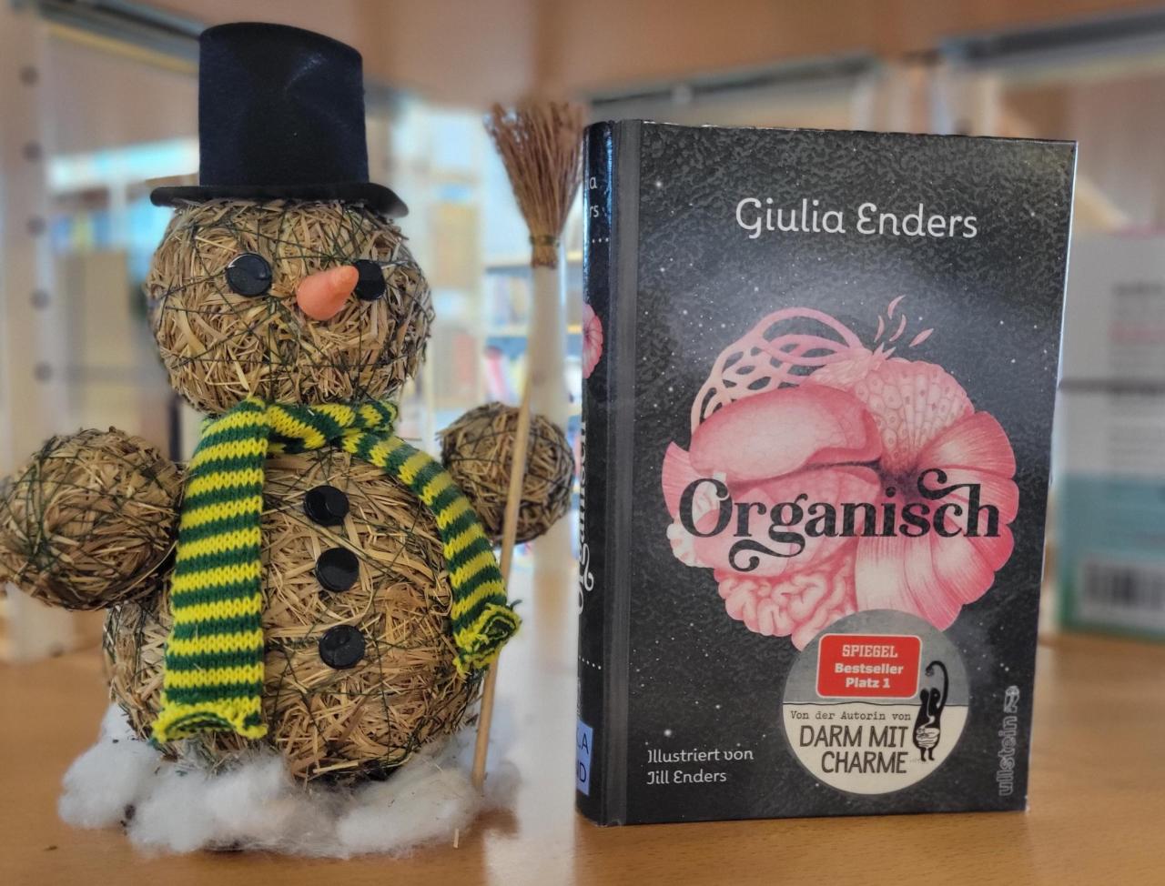 Schneemann mit Sachbuch