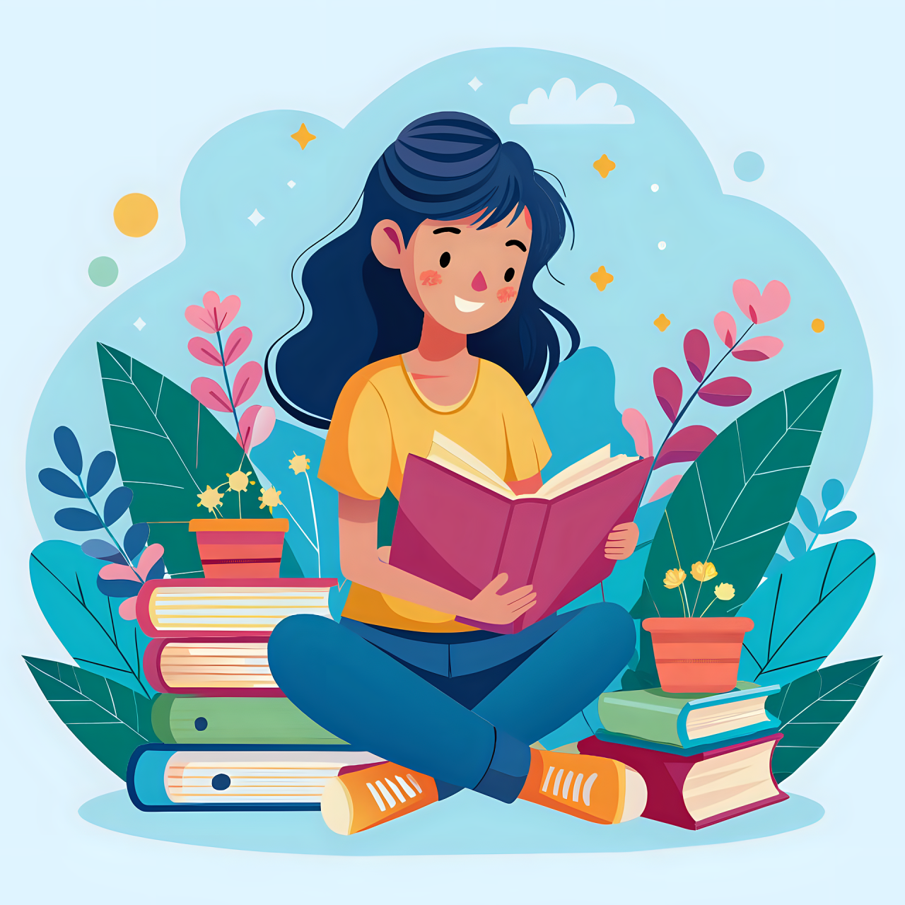 Mädchen mit Büchern